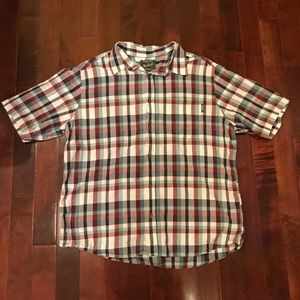 Woolrich Plaid Short Sleeve Button Down Shirt XL